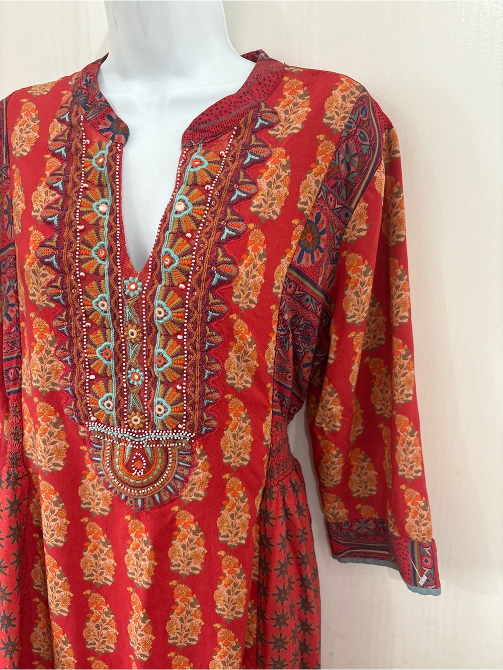 Bohemian Rust Paisley Print Maxi Dress - Picture 6 of 11